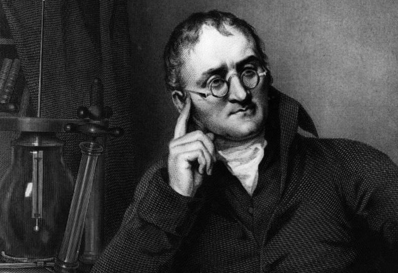 Físico inglés John Dalton, primero en señalar el Daltonismo en sí mismo, en el año 1794 Fotografía físico inglés John Dalton, primero en señalar el Daltonismo en sí mismo, en el año 1794